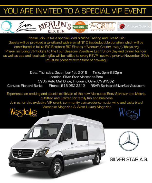 Support BIG Brothers BIG Sisters at Mercedes-Benz this Thursday with Zin Bistro!