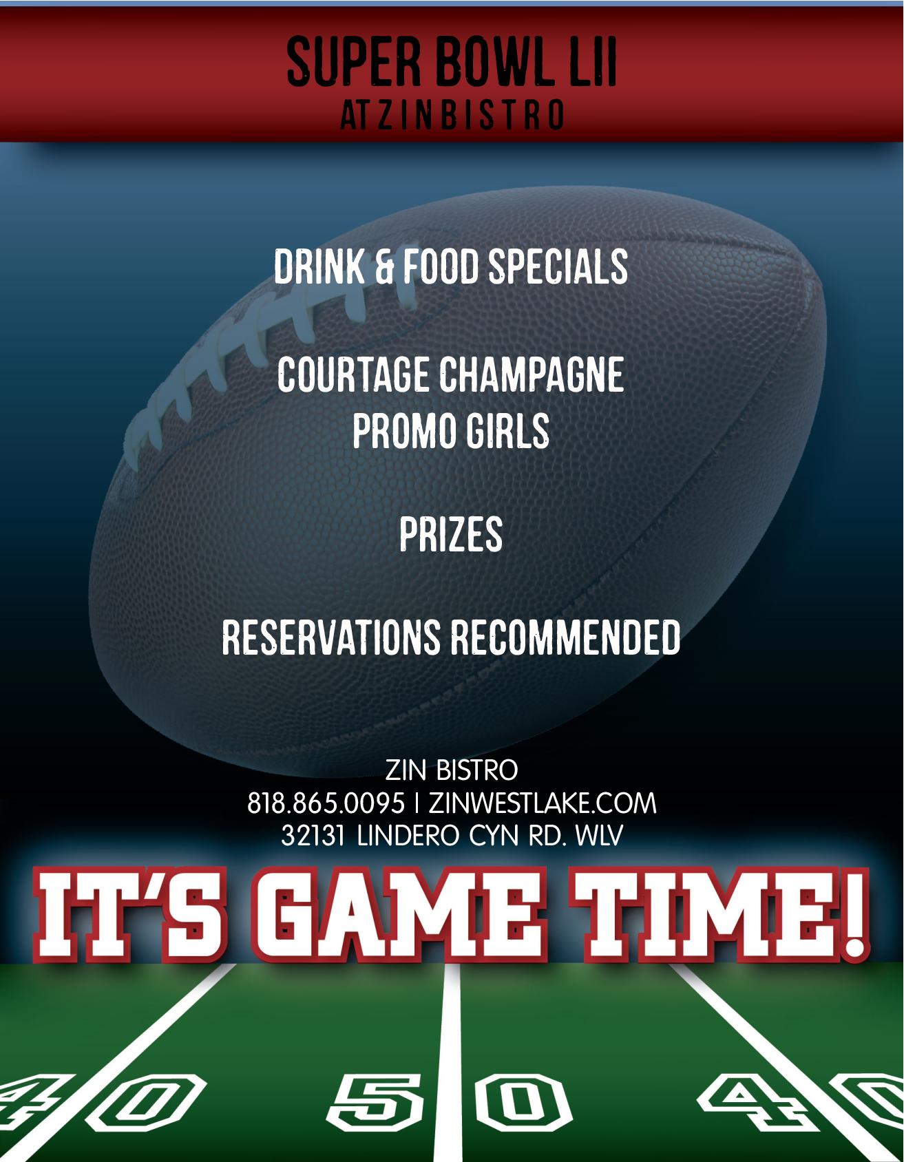 Super Bowl Reservations in Westlake Village